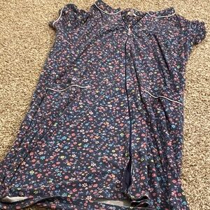 Secret Treasures Floral Pajama Dress - Navy and Pink